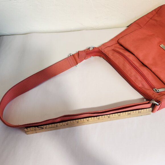 Baggallini Vibrant Melon Medium Size Multi Pocket Cross Body Bag 11X8X4 - Picture 15 of 16